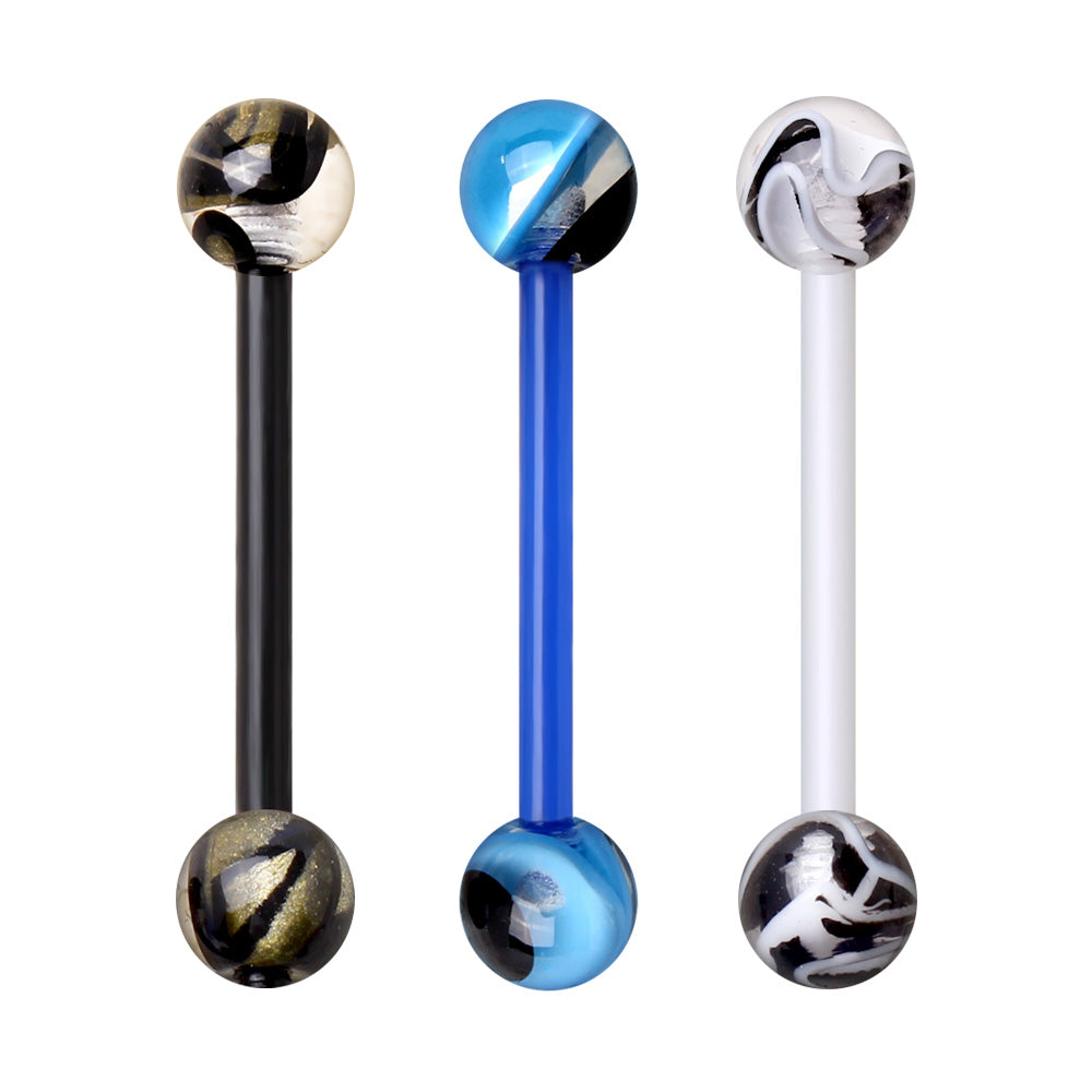 PTFE Barbell with Two Tone Marble Balls.