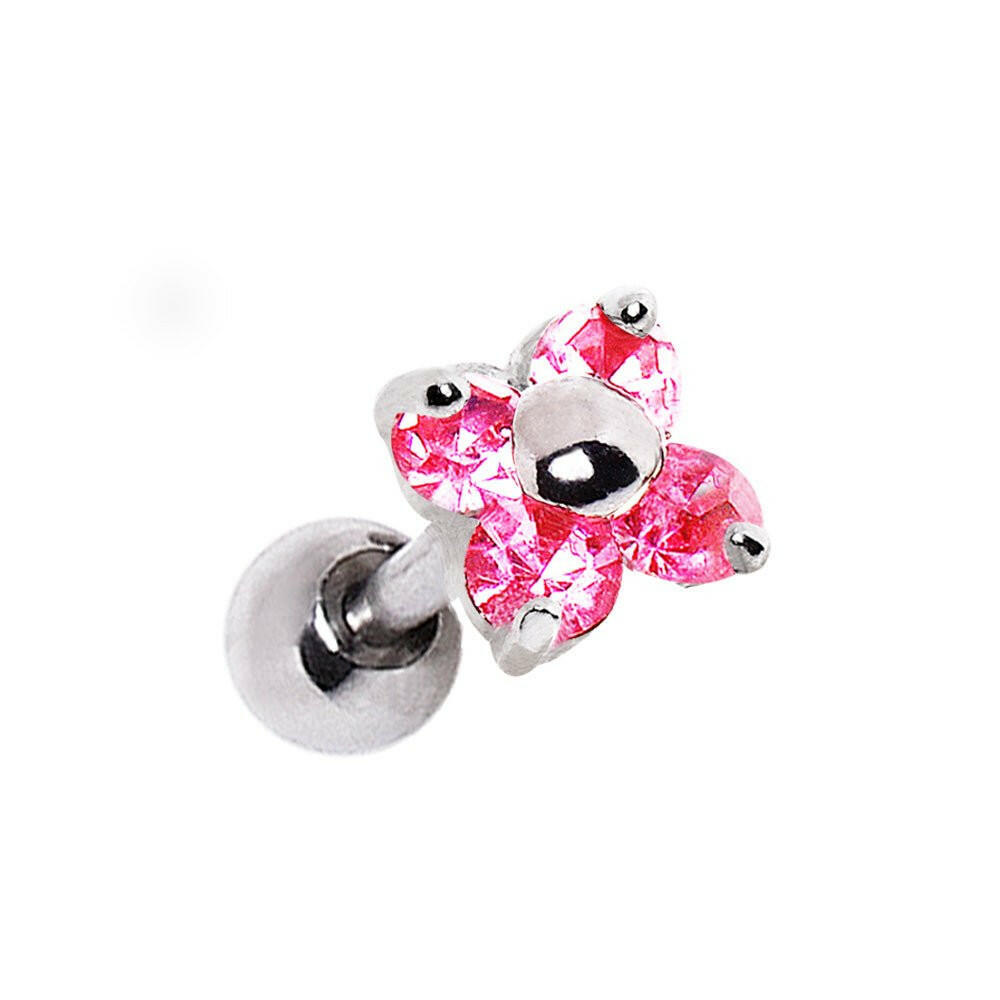 316L Flower CZ Cartilage Earring - Impulse Piercings