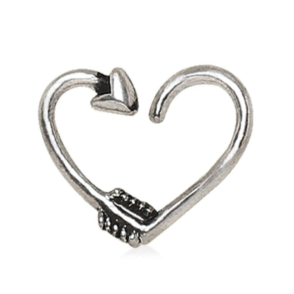 316L Stainless Steel Arrow Heart Cartilage Earring - Impulse Piercings