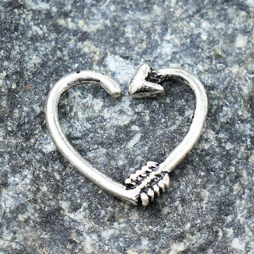 316L Stainless Steel Arrow Heart Cartilage Earring - Impulse Piercings