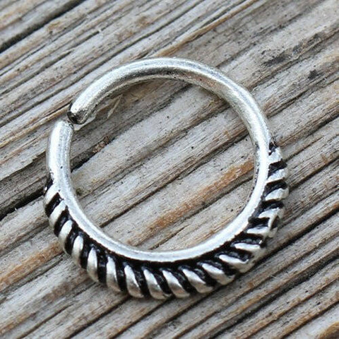 316L Stainless Steel Braiding Design Seamless Ring / Septum Jewelry - Impulse Piercings