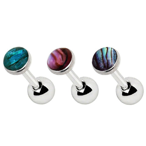 316L Stainless Steel Cartilage Earring with Abalone Shell - Impulse Piercings