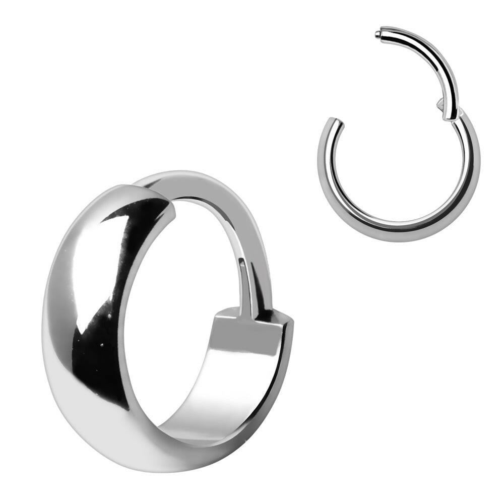 316L Stainless Steel Extra Wide Hinged Clicker Ring - Impulse Piercings