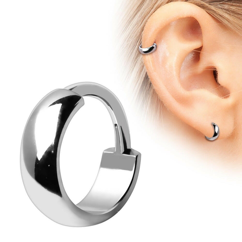 316L Stainless Steel Extra Wide Hinged Clicker Ring - Impulse Piercings