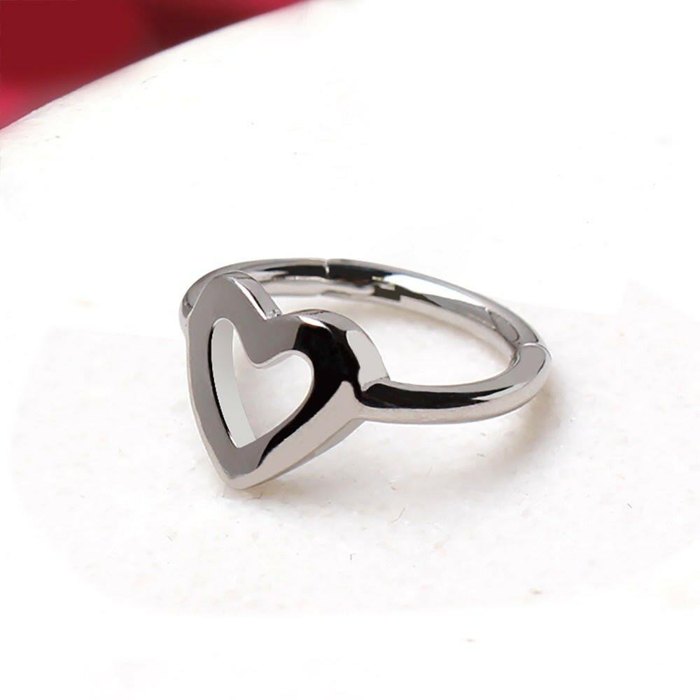 316L Stainless Steel Heart Seamless Clicker Ring - Impulse Piercings