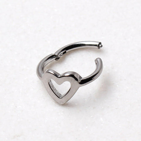 316L Stainless Steel Heart Seamless Clicker Ring - Impulse Piercings