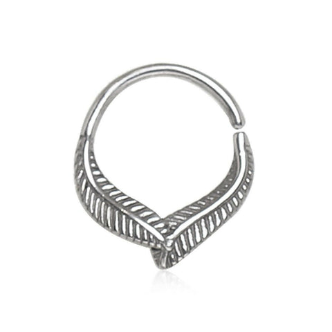 316L Stainless Steel Leaf Seamless Ring / Septum Ring - Impulse Piercings