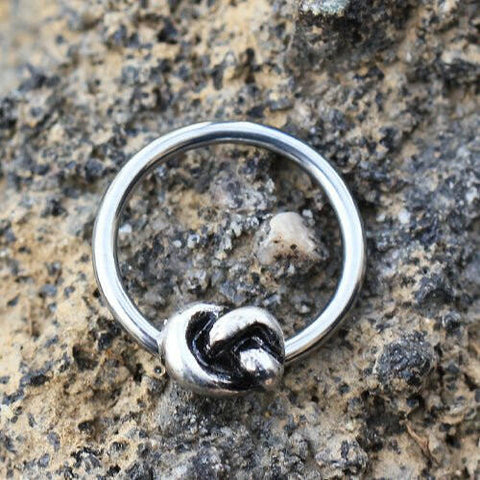 316L Stainless Steel Love Knot Captive Bead Ring / Septum Ring - Impulse Piercings