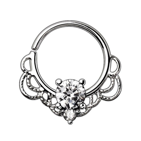 316L Stainless Steel Made for Royalty Ornate Seamless Ring - Impulse Piercings