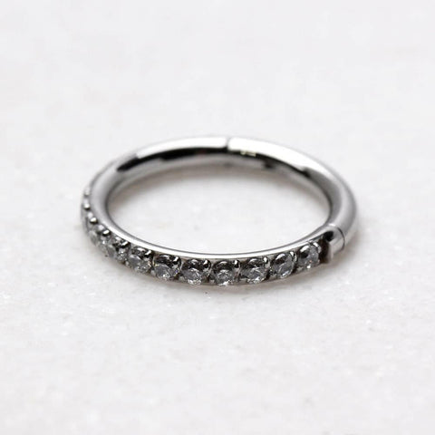 316L Stainless Steel Multi-Jeweled Seamless Clicker Ring.