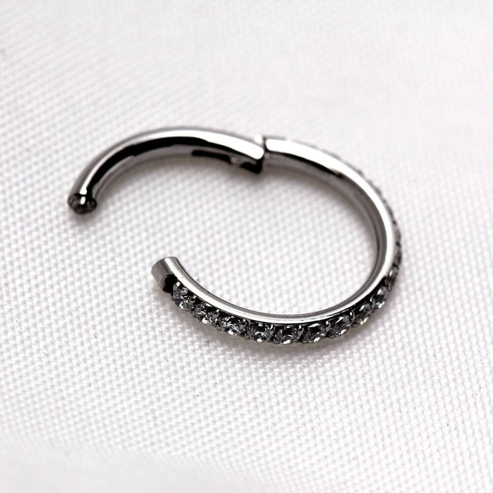 316L Stainless Steel Multi-Jeweled Seamless Clicker Ring.