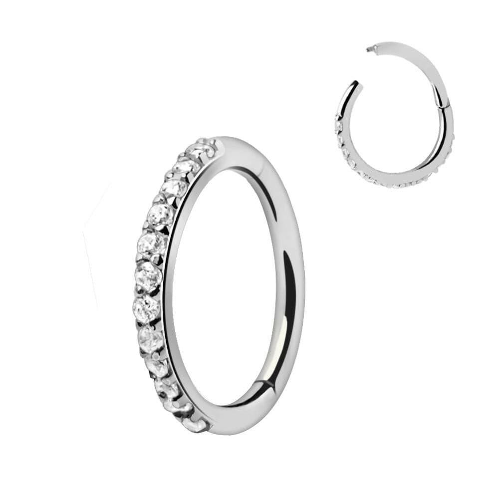 316L Stainless Steel Multi-Jeweled Seamless Clicker Ring.