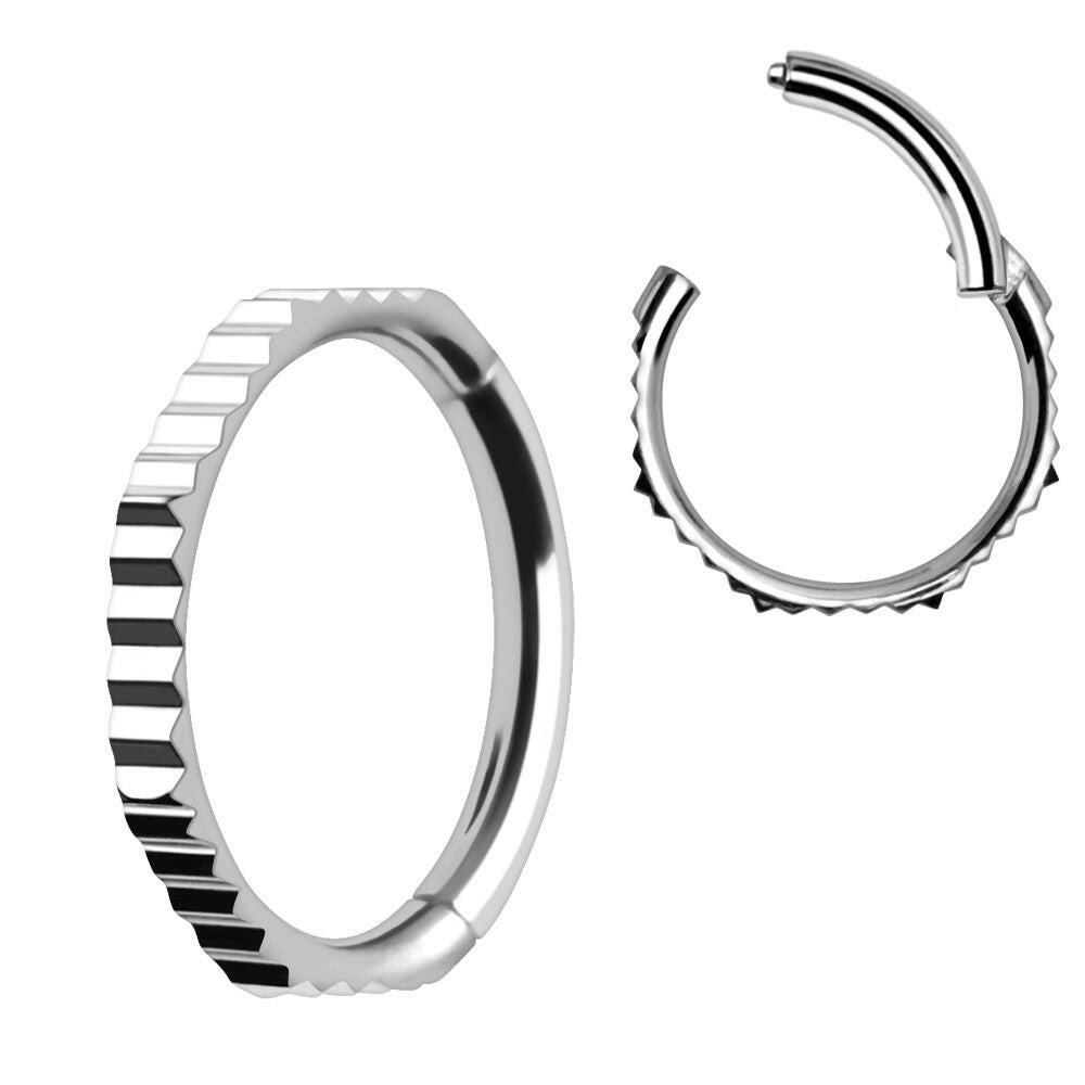 316L Stainless Steel Octagon Shape Gear Hinged Clicker Ring.