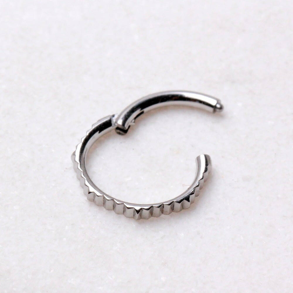 316L Stainless Steel Octagon Shape Gear Hinged Clicker Ring.