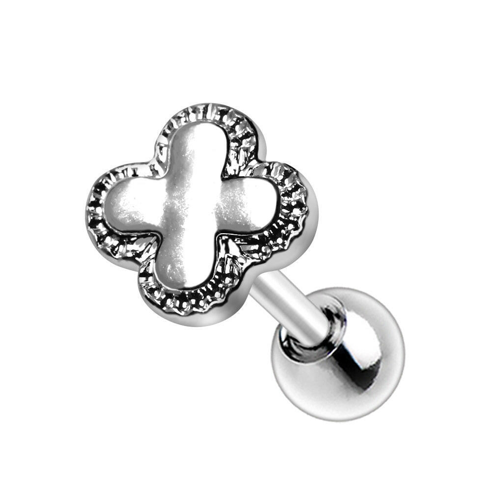 316L Stainless Steel Royal Quatrefoil Clover Cartilage Earring - Impulse Piercings