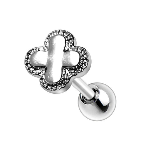 316L Stainless Steel Royal Quatrefoil Clover Cartilage Earring - Impulse Piercings