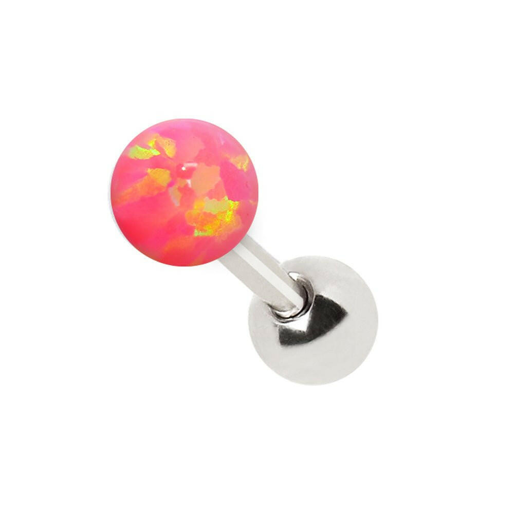 316L Stainless Steel Synthetic Opal Ball Cartilage Earring - Impulse Piercings