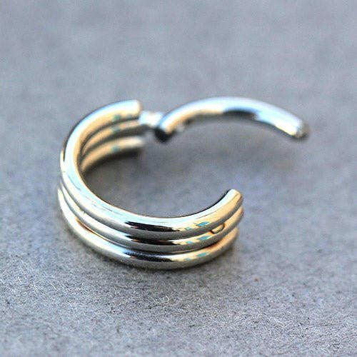 316L Stainless Steel Triple Seamless Clicker Ring - Impulse Piercings