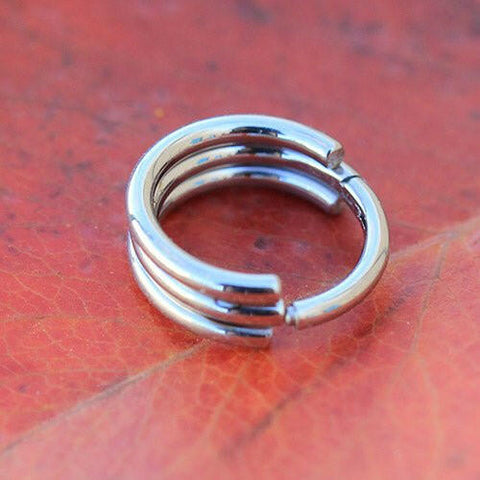 316L Stainless Steel Triple Seamless Clicker Ring - Impulse Piercings