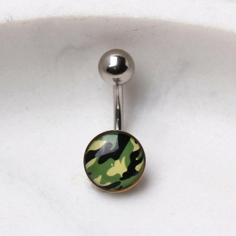 316L Surgical Steel Camouflage Navel Ring - Impulse Piercings