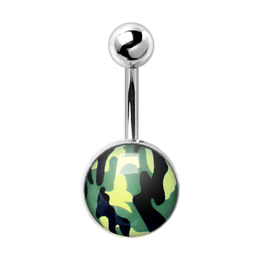 316L Surgical Steel Camouflage Navel Ring - Impulse Piercings