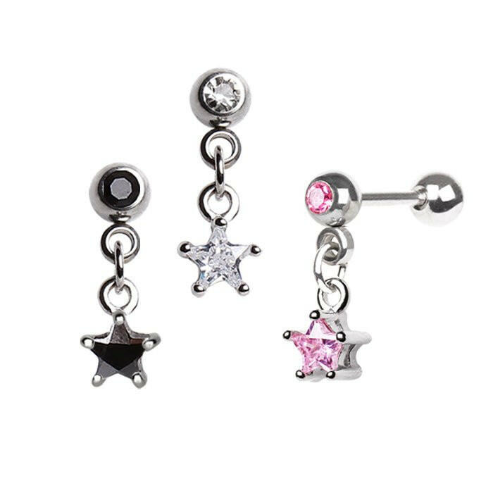 316L Surgical Steel Star Dangle Cartilage Earring - Impulse Piercings