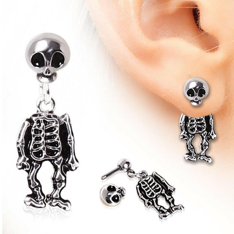 316L Surgical Steel Two-Piece Skeleton Dangle Earring - Impulse Piercings