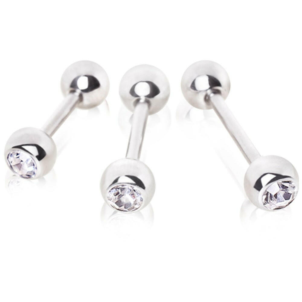 316L Tragus Ring with Press Fit Clear CZ Ball - Impulse Piercings