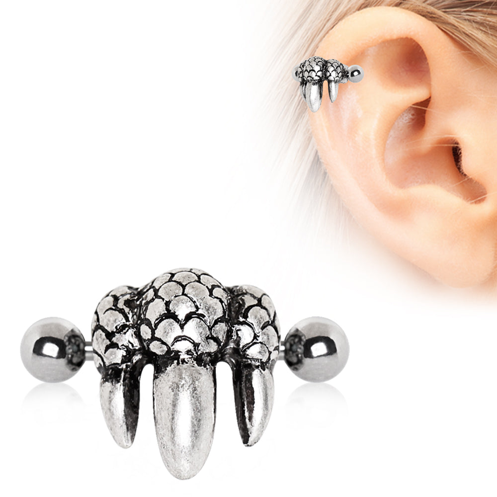 Stainless Steel Dragon's Claw Cartilage Ear Cuff Earring - Impulse Piercings