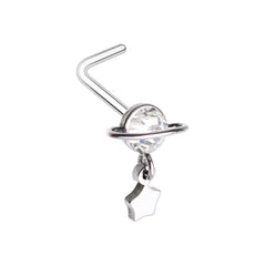 Celestial Planet Star Dangle L-Shaped Nose Ring