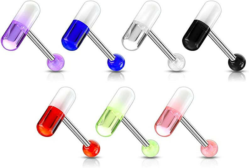 Acrylic 2 Color Pill Barbells - Impulse Piercings