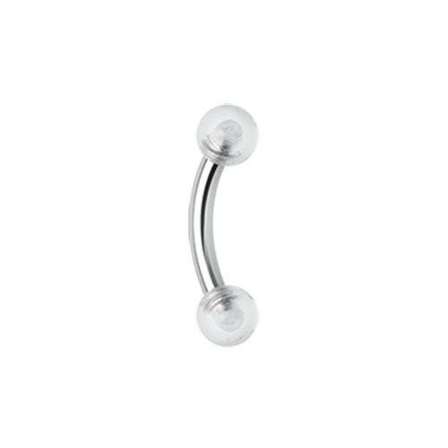 Acrylic Ball Curved Barbell Eyebrow Ring.