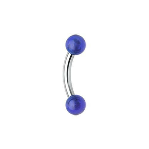 Acrylic Ball Curved Barbell Eyebrow Ring.