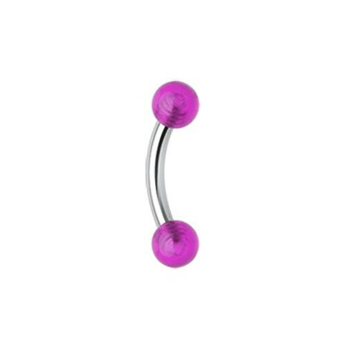 Acrylic Ball Curved Barbell Eyebrow Ring.