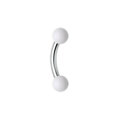 Acrylic Ball Curved Barbell Eyebrow Ring.