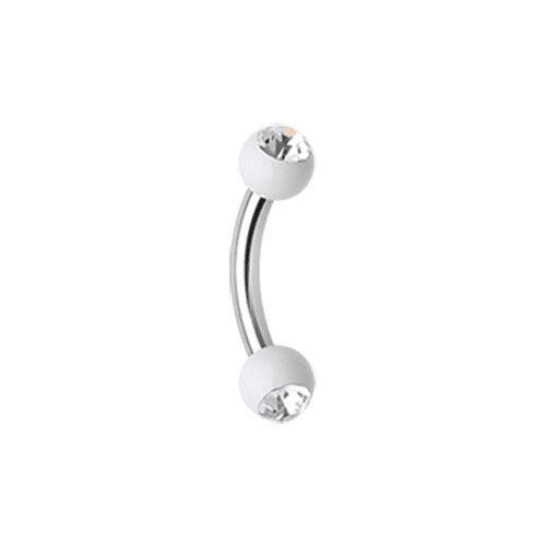 Acrylic Gem Ball Curved Barbell Eyebrow Ring.