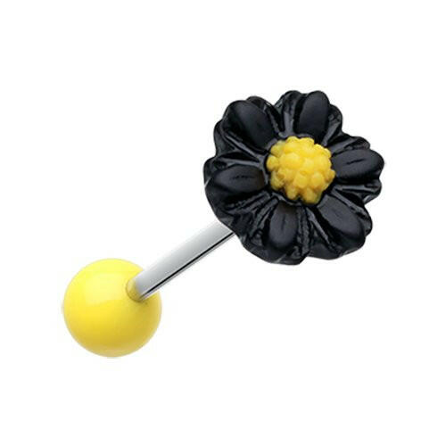 Adorable Daisy Acrylic Barbell Tongue Ring.