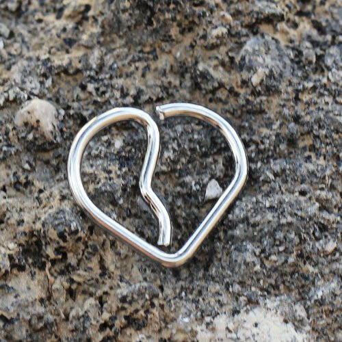 Annealed 316L Stainless Steel Broken Heart Cartilage Earring - Impulse Piercings