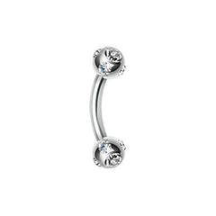 Aurora Gem Ball Curved Barbell Eyebrow Ring.