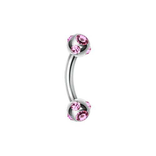 Aurora Gem Ball Curved Barbell Eyebrow Ring.