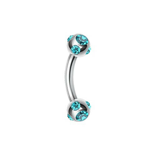 Aurora Gem Ball Curved Barbell Eyebrow Ring.