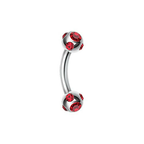 Aurora Gem Ball Curved Barbell Eyebrow Ring.