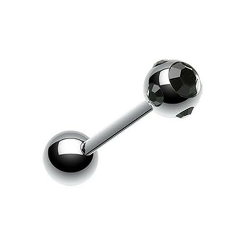 Aurora Gem Ball Steel Barbell Tongue Ring.