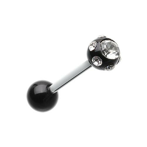 Aurora Gem Ball UV Acrylic Barbell Tongue Ring.