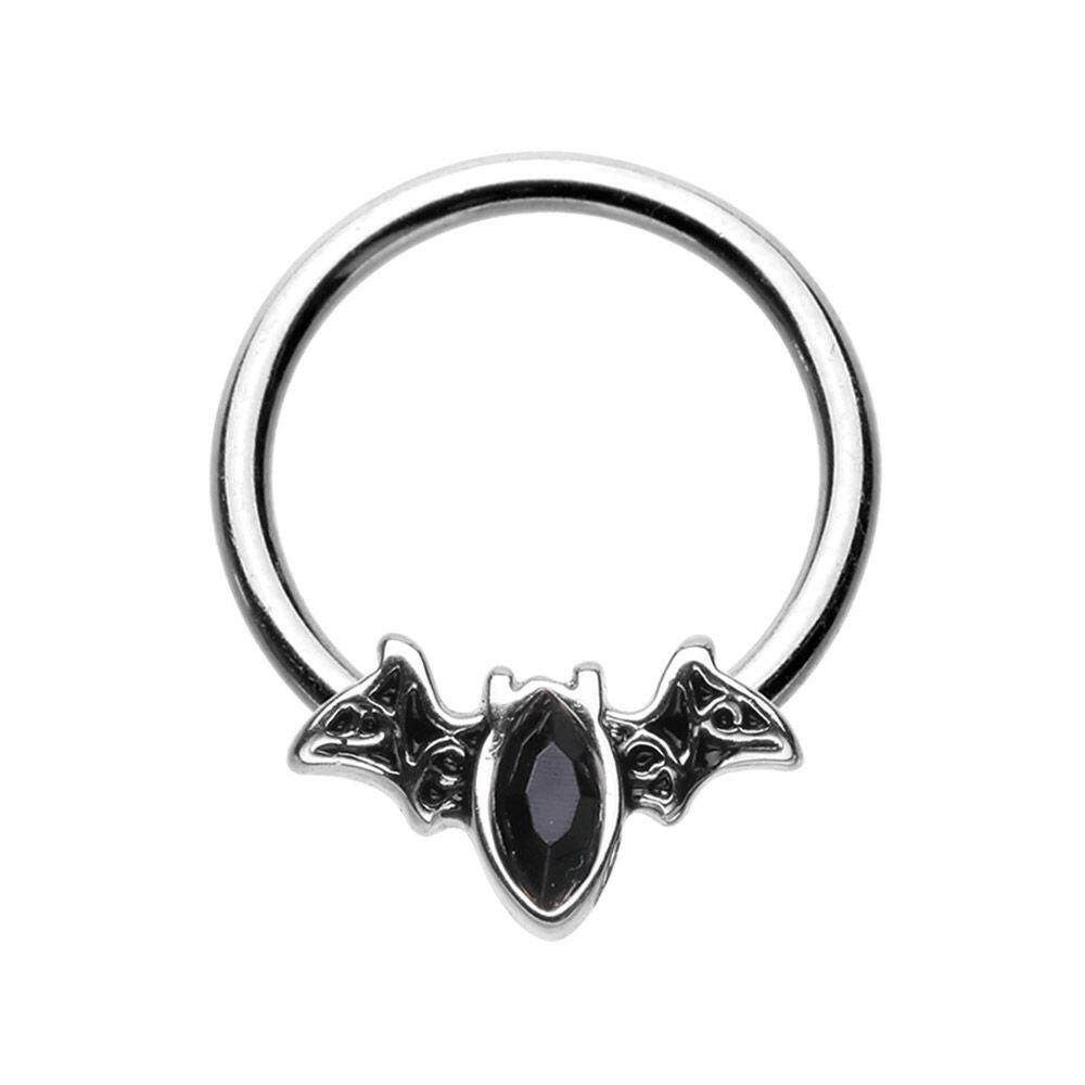 Bat Outta Hell Steel Captive Bead Ring.