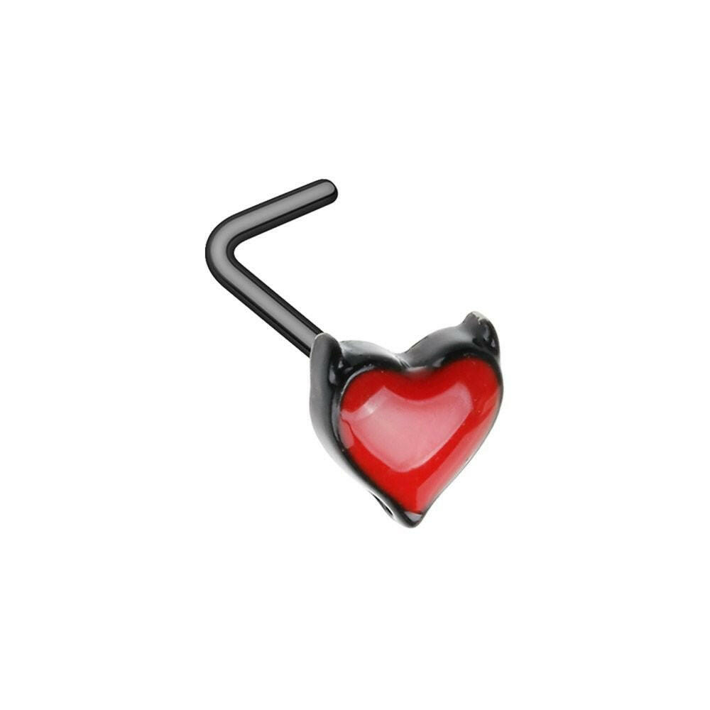 Blacken Devil's Heart L-Shape Nose Ring.