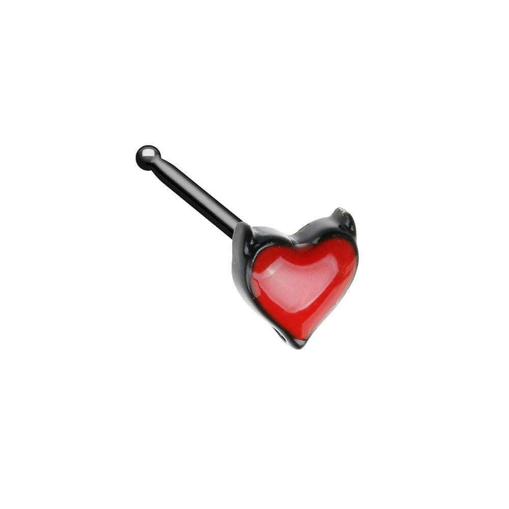 Blacken Devil's Heart Nose Stud Ring.