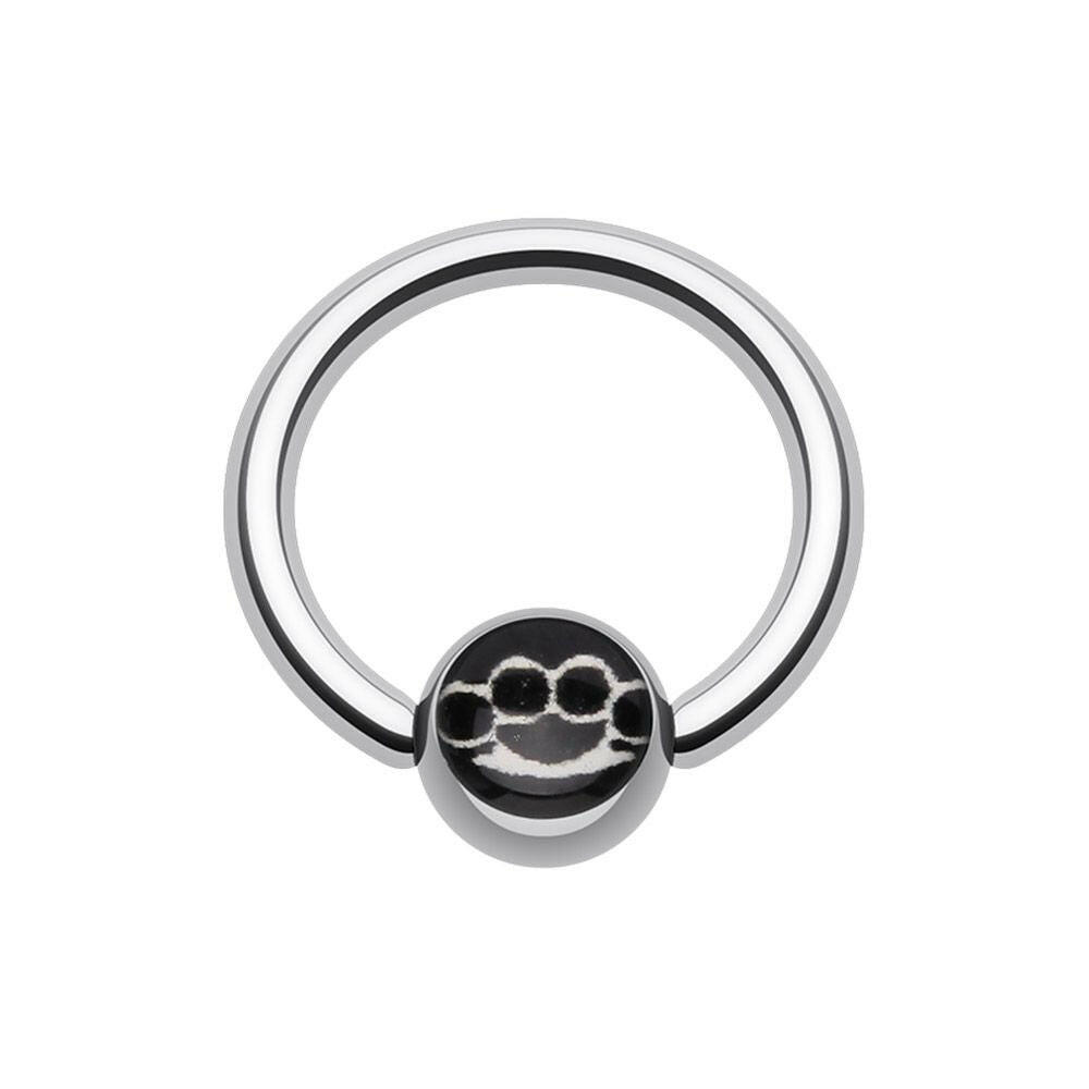 Brassknuckle Logo Ball Captive Bead Ring.