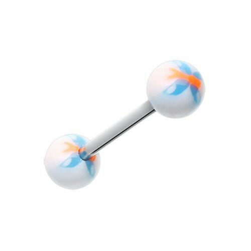 Butterfly Acrylic Top Barbell Tongue Ring.