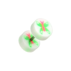 Butterfly UV Acrylic Fake Plug Earrings.